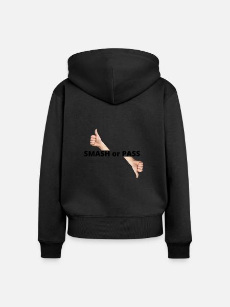 SMASH OR PASS - Frauen Premium Bio Zip Hoodie - Schwarz