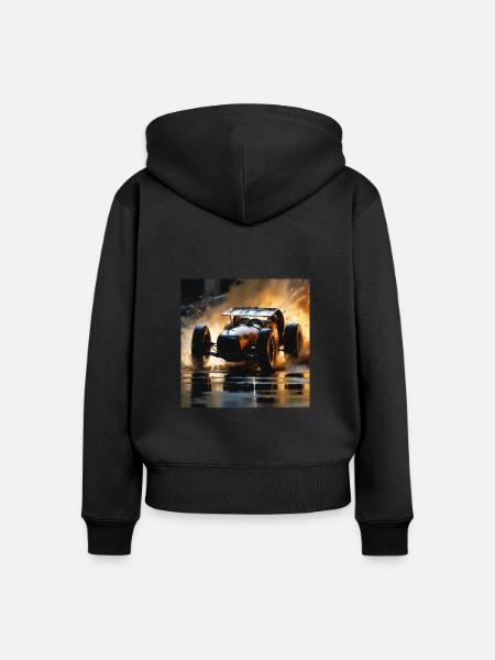 Rusty Hot Rod Rennen #5 - Frauen Premium Bio Zip Hoodie - Schwarz