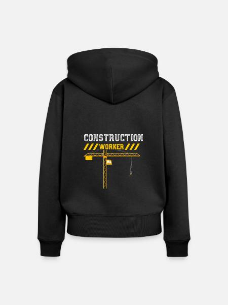 Construction Worker - Frauen Premium Bio Zip Hoodie - Schwarz