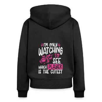 Je ne regarde que le football américain - Sweat à capuche zippé Premium bio Femme - noir - Dos - Julia (174cm)