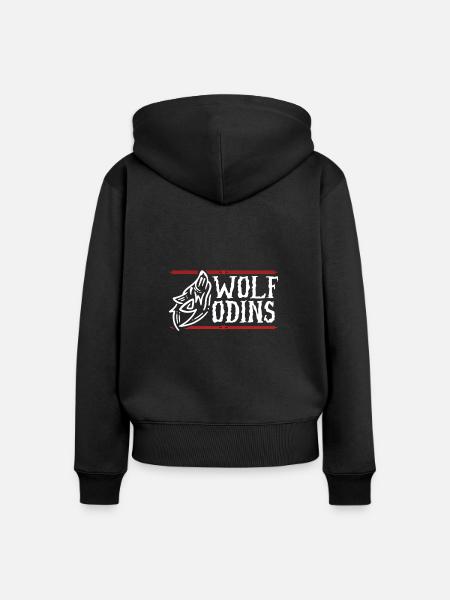 Wolf Odin - Frauen Premium Bio Zip Hoodie - Schwarz