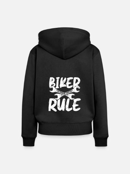 Biker regel - Frauen Premium Bio Zip Hoodie - Schwarz
