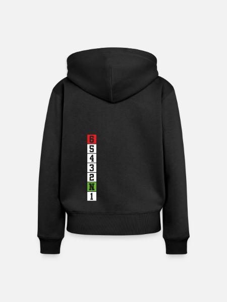 Motorrad Gangschaltung Sechs - Frauen Premium Bio Zip Hoodie - Schwarz