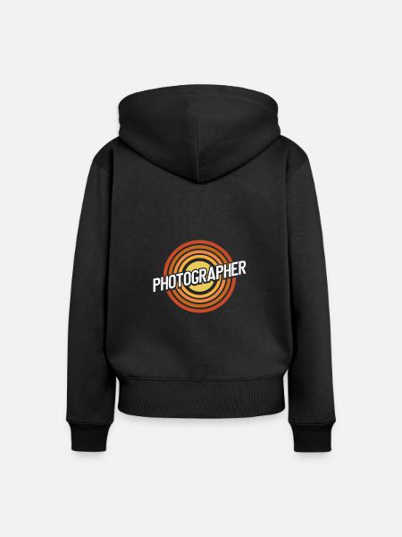 Fotograf Retro - Frauen Premium Bio Zip Hoodie - Schwarz
