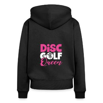 Disc Golf Queen - Women's Premium Organic Zip Hoodie - black - Back - Julia (174cm)