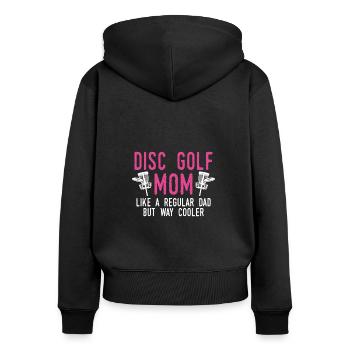 Disc golf mama - Sweat à capuche zippé Premium bio Femme - noir - Dos - Julia (174cm)
