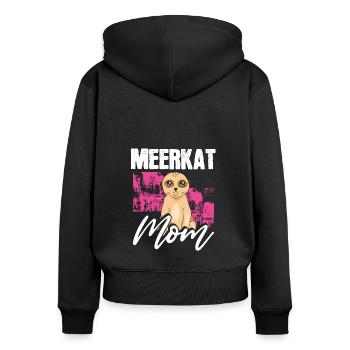 Mère Suricate - Sweat à capuche zippé Premium bio Femme - noir - Dos - Julia (174cm)