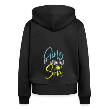 Les filles veulent juste avoir du soleil - Sweat à capuche zippé Premium bio Femme - noir - Dos - Julia (174cm)