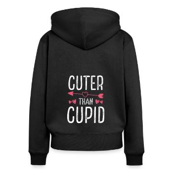 Sweeter than Cupid - Women's Premium Organic Zip Hoodie - black - Back - Julia (174cm)