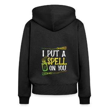 I draw a spell on you - Women's Premium Organic Zip Hoodie - black - Back - Julia (174cm)