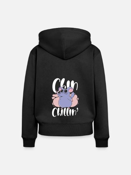 Chill Chinchilla - Frauen Premium Bio Zip Hoodie - Schwarz