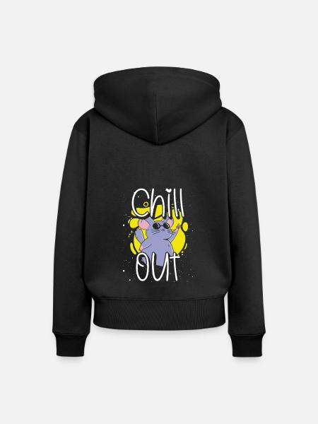 Chinchilla Auskühlen - Frauen Premium Bio Zip Hoodie - Schwarz