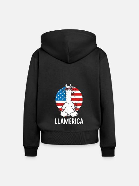 Amerika Ist Unglaublich - Frauen Premium Bio Zip Hoodie - Schwarz