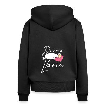 Drama Lama - Women's Premium Organic Zip Hoodie - black - Back - Julia (174cm)