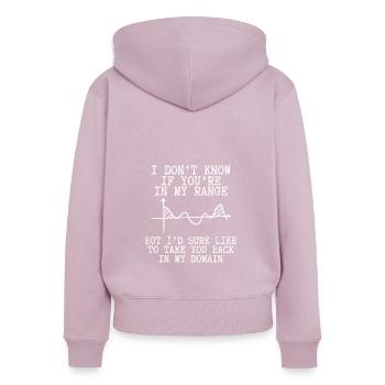 In Meinem Bereich Zurück kommen - Frauen Premium Bio Zip Hoodie - Altrosa - Hinten - Julia (174cm)