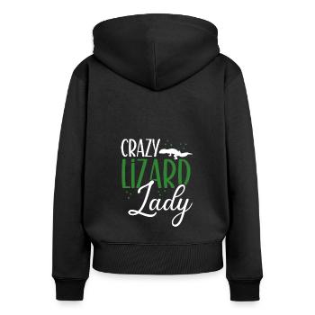Dame lézard folle - Sweat à capuche zippé Premium bio Femme - noir - Dos - Julia (174cm)