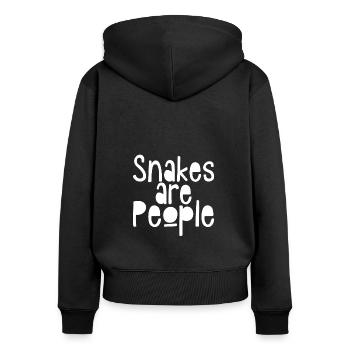 Les serpents sont des personnes - Sweat à capuche zippé Premium bio Femme - noir - Dos - Julia (174cm)