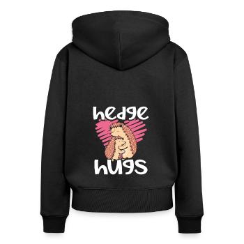 Câlins d’un hérisson - Sweat à capuche zippé Premium bio Femme - noir - Dos - Julia (174cm)