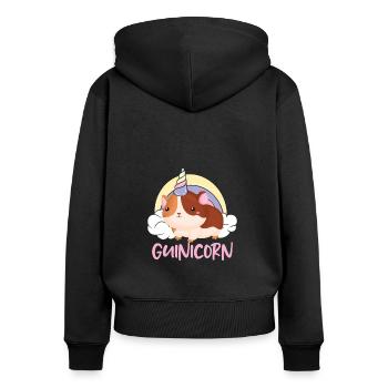 Guinea Pig Unicorn - Women's Premium Organic Zip Hoodie - black - Back - Julia (174cm)