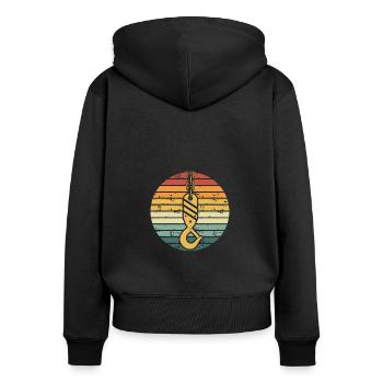 Tow hook Retro - Women's Premium Organic Zip Hoodie - black - Back - Julia (174cm)