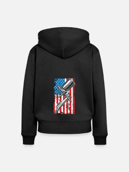 Amerika Autolackierer - Frauen Premium Bio Zip Hoodie - Schwarz