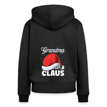 Weihnachtsmann Oma - Frauen Premium Bio Zip Hoodie - Schwarz - Hinten - Julia (174cm)
