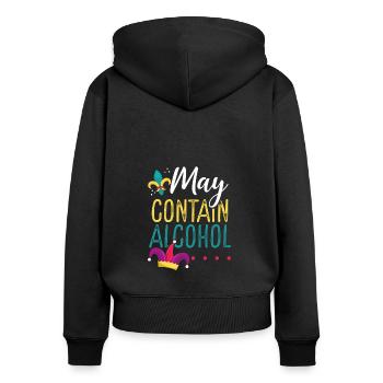 May contain alcohol - Women's Premium Organic Zip Hoodie - black - Back - Julia (174cm)