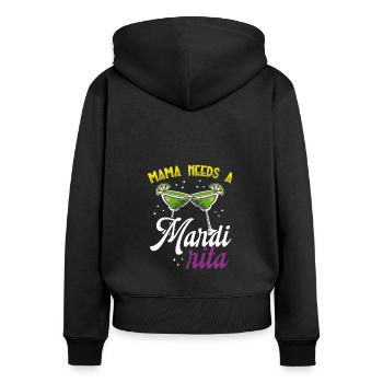 Mom needs carnival - Women's Premium Organic Zip Hoodie - black - Back - Julia (174cm)