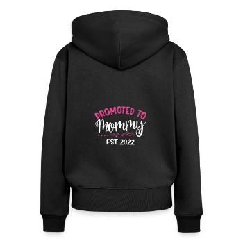 Aufstieg Zur Mama 2022 - Frauen Premium Bio Zip Hoodie - Schwarz - Hinten - Julia (174cm)
