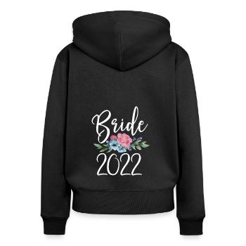 Bride 2022 - Women's Premium Organic Zip Hoodie - black - Back - Julia (174cm)