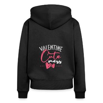 Valentinstag Süßes Durcheinander - Frauen Premium Bio Zip Hoodie - Schwarz - Hinten - Julia (174cm)