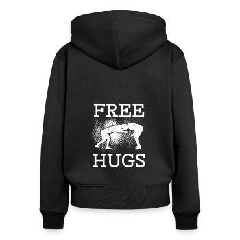 Free Hugs Martial Arts - Women's Premium Organic Zip Hoodie - black - Back - Julia (174cm)