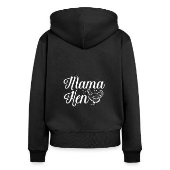 Poulet Maman - Sweat à capuche zippé Premium bio Femme - noir - Dos - Julia (174cm)