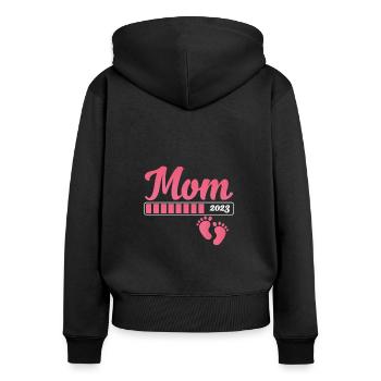 Nouvel An 2023 - Sweat à capuche zippé Premium bio Femme - noir - Dos - Julia (174cm)