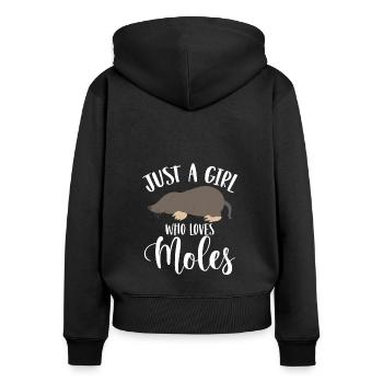 Just a girl who loves moles - Women's Premium Organic Zip Hoodie - black - Back - Julia (174cm)