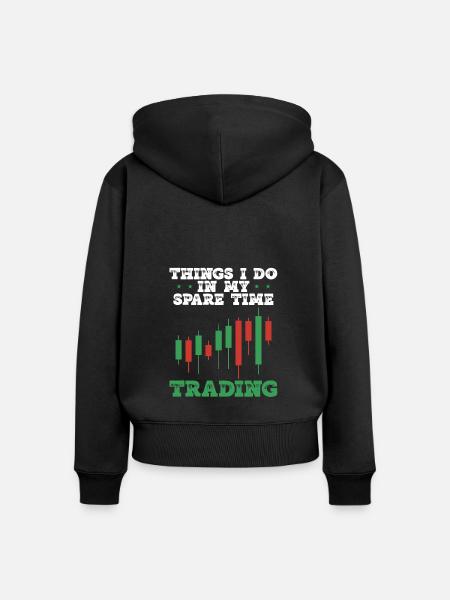 Handel In Meiner Freizeit - Frauen Premium Bio Zip Hoodie - Schwarz
