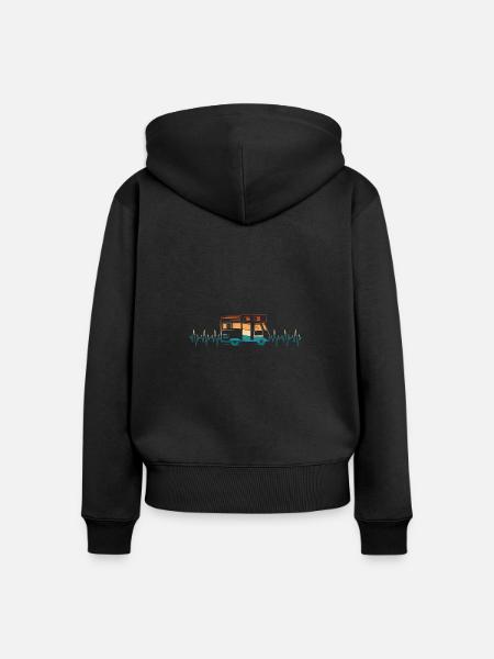 Camper Frequenz - Frauen Premium Bio Zip Hoodie - Schwarz