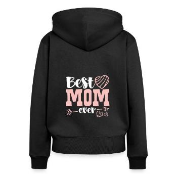 Meilleure mère de tous les temps - Sweat à capuche zippé Premium bio Femme - noir - Dos - Julia (174cm)