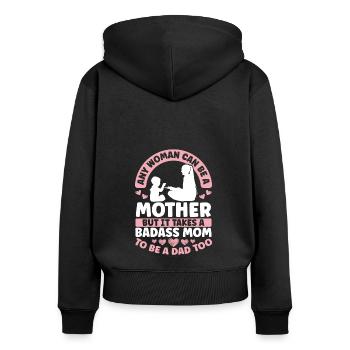Chaque femme peut être mère - Sweat à capuche zippé Premium bio Femme - noir - Dos - Julia (174cm)