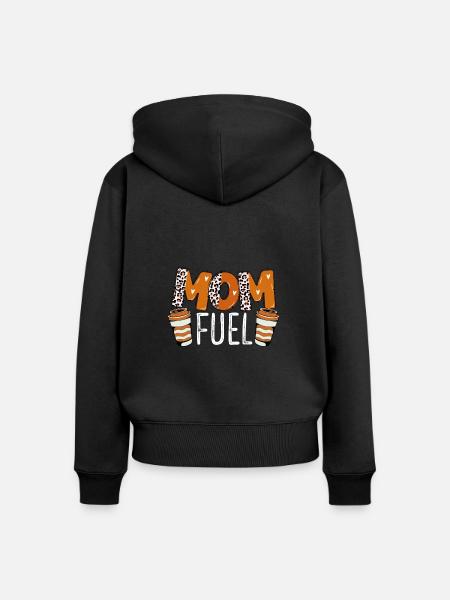 Mama Kaffee Brennstoff - Frauen Premium Bio Zip Hoodie - Schwarz