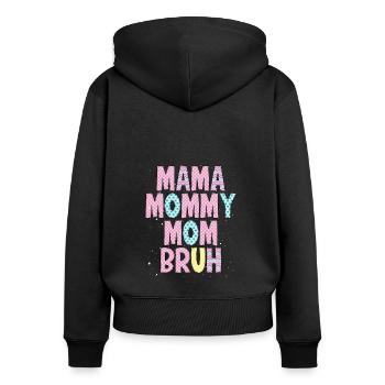 Süße Mama Wörter In Pink - Frauen Premium Bio Zip Hoodie - Schwarz - Hinten - Julia (174cm)