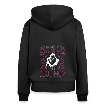 Je ne suis pas une mère normale - Sweat à capuche zippé Premium bio Femme - noir - Dos - Julia (174cm)