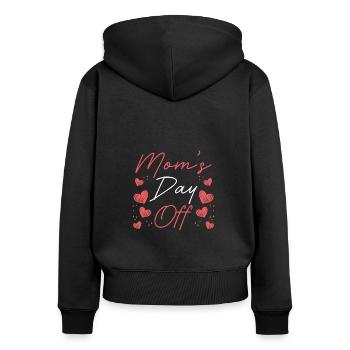 Freier Tag Für Mütter - Frauen Premium Bio Zip Hoodie - Schwarz - Hinten - Julia (174cm)