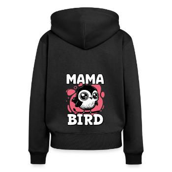Süßer Mama Vogel - Frauen Premium Bio Zip Hoodie - Schwarz - Hinten - Julia (174cm)