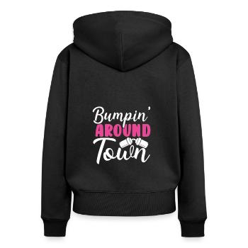 Bumpin dans la ville - Sweat à capuche zippé Premium bio Femme - noir - Dos - Julia (174cm)