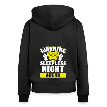 Warning Sleepless Night Ahead - Women's Premium Organic Zip Hoodie - black - Back - Julia (174cm)