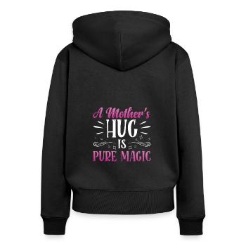 Le câlin d’une mère est de la pure magie - Sweat à capuche zippé Premium bio Femme - noir - Dos - Julia (174cm)