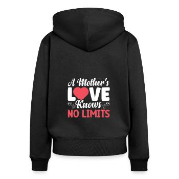L’amour d’une mère ne connaît pas - Sweat à capuche zippé Premium bio Femme - noir - Dos - Julia (174cm)