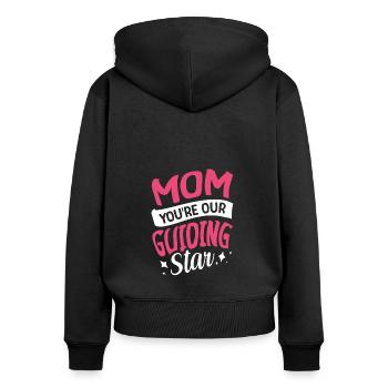 Mom, you are our guiding star - Women's Premium Organic Zip Hoodie - black - Back - Julia (174cm)