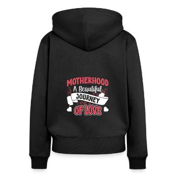 Beau voyage d’amour - Sweat à capuche zippé Premium bio Femme - noir - Dos - Julia (174cm)